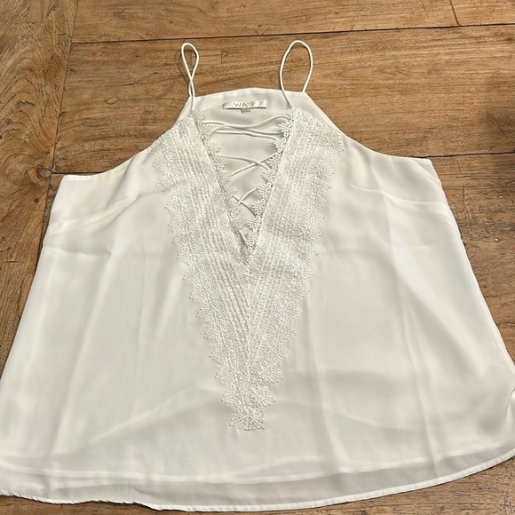 WAYF Women's Posie Lace Up Blouse Camisole Top Cream boho blouse - Picture 3 of 4